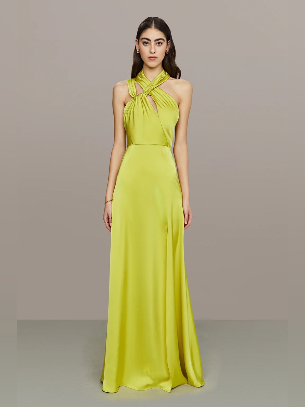 AMUR Allen Strappy Gown, Green